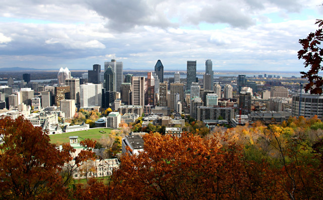 Canada Quebec Montreal skyline from Mount Royal Park Alphonse Tran shutterstock_2073662