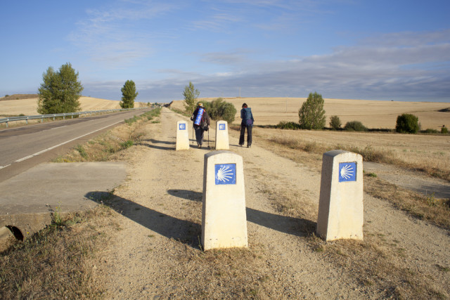 Spain Way of St James Camino de Santiago pilgrims - bepsy shutterstock_77120035