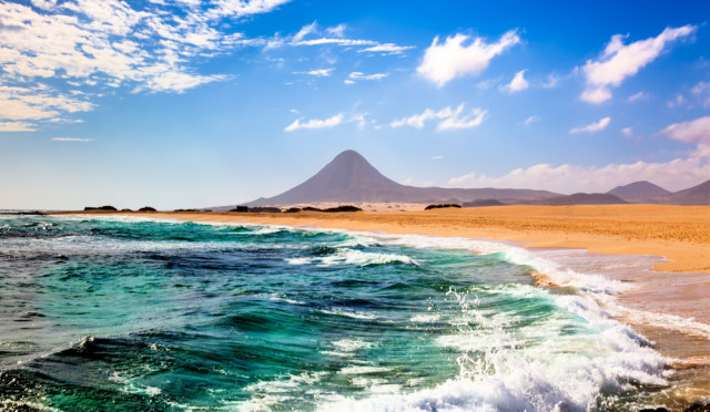 Spain Canary Islands Fuerteventura beach volcano science photo shutterstock_139173074