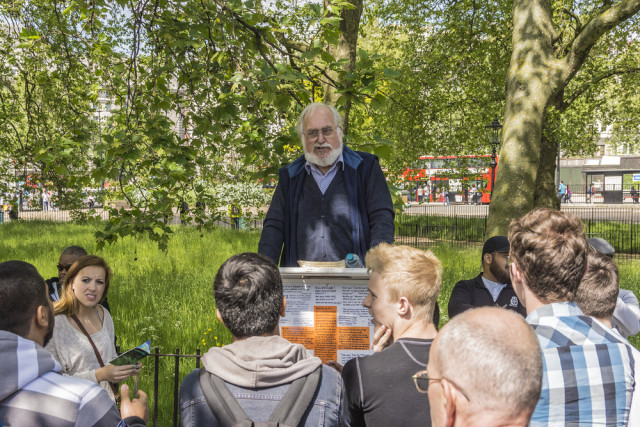 Britain England London parks Hyde Park Speakers Corner Kiev.Victor shutterstock_142049512