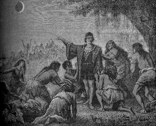 Christopher Columbus lunar eclipse Astronomie Populaire 1879 Camille Flammarion Wikipedia