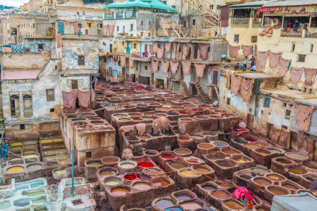 North Africa Morocco Fez medina tannery Pocholo Calapre shutterstock_283368632