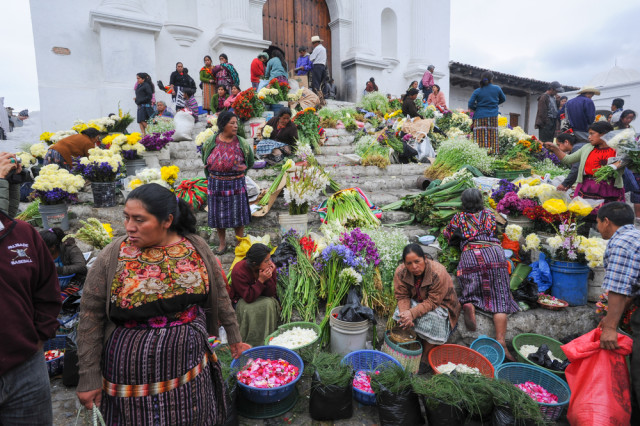 Guatemala Chichicastenango Santo Tomas Church steps Stefano Ember shutterstock_184871618