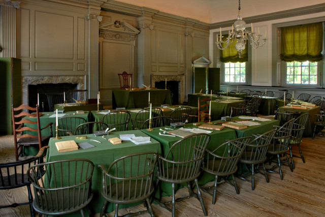 USA Revolutionary sites Pennsylvania Philadelphia Independence Hall interior Olivier Le Queinec shutterstock_31167868