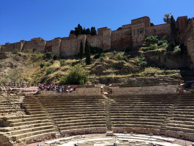 Spain Malaga Roman theatre + Alcazaba