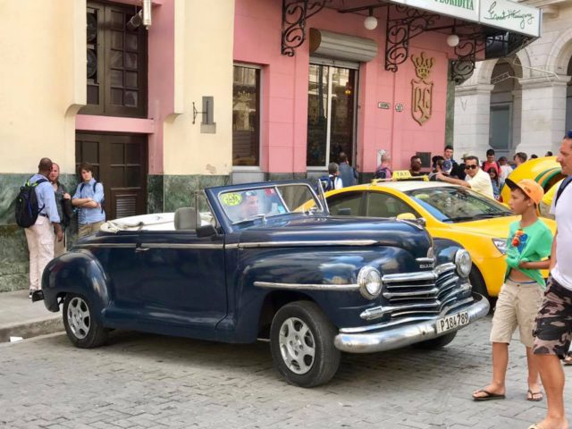 L2F Jan 17 pic Cuba Havana classic cars blue convertible Floridita