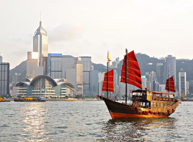 L2F Mar 18 pic China Hong Kong skyline Victoria Harbour junk shutterstock_94856134