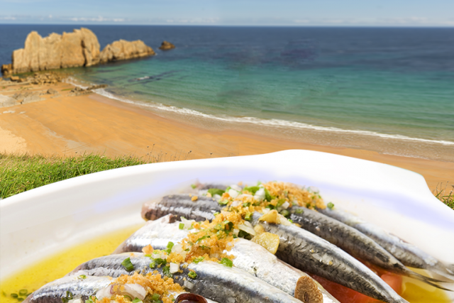 L2F Oct 18 pic Spain Cantabria gastronomy anchovies beach