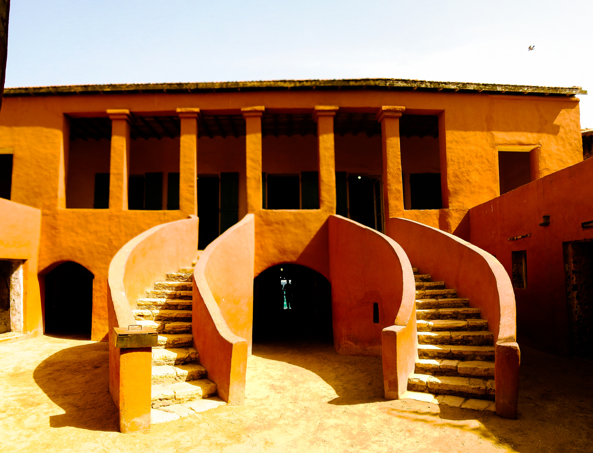 Exterior view to the Slave House at Goree island, Dakar, Senegal