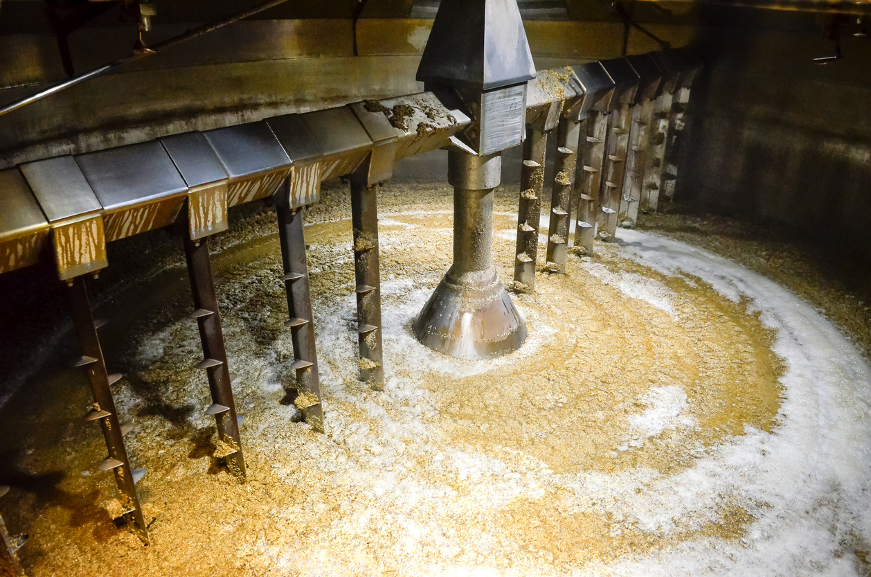 Detail of inside mash tun while making of whisky