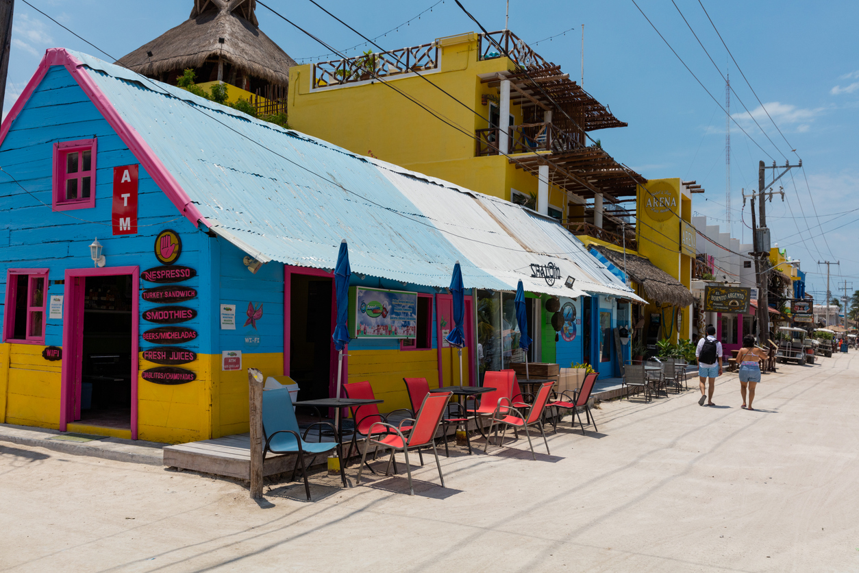 ISLA HOLBOX, MEXICO - April 27, 2018: Isla Holbox is a car-free island rich in marine life such as sea turtles and whale sharks.