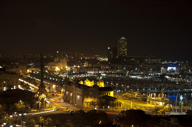 Night view of Barcelona